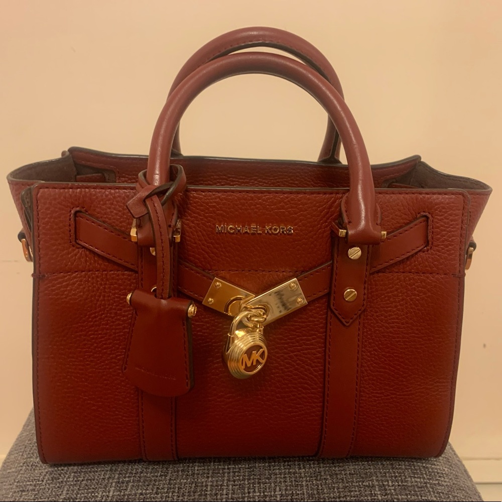 Michael Kors bag , beautiful burgundy with gold